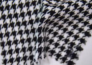 China Black And White Herringbone Fabric , Geometric Pattern Jacquard Fabric wholesale