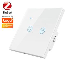 China 2.4G Bgn Zigbee Smart On Off White EU 2 Gang 1 Way Smart Switch wholesale