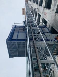 China Construction Site 500m 46m/Min Passenger And Material Hoist With Air Conditioner wholesale