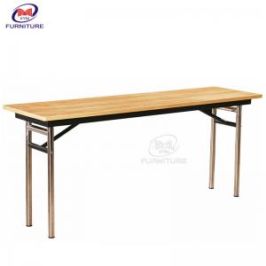 China Folding Rectangle Hotel Banquet Table Stainless Steel Frame wholesale