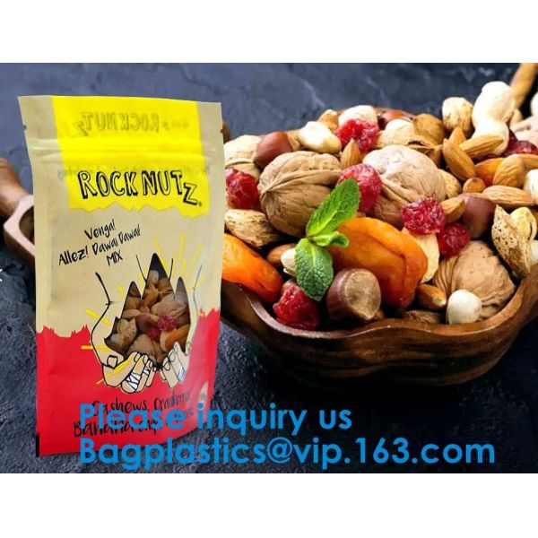 Custom Print Biodegradable Foil Packaging Soft Zipper Stand Up Bottom Gusset Plastic Drinking Pouches Bags With Straws