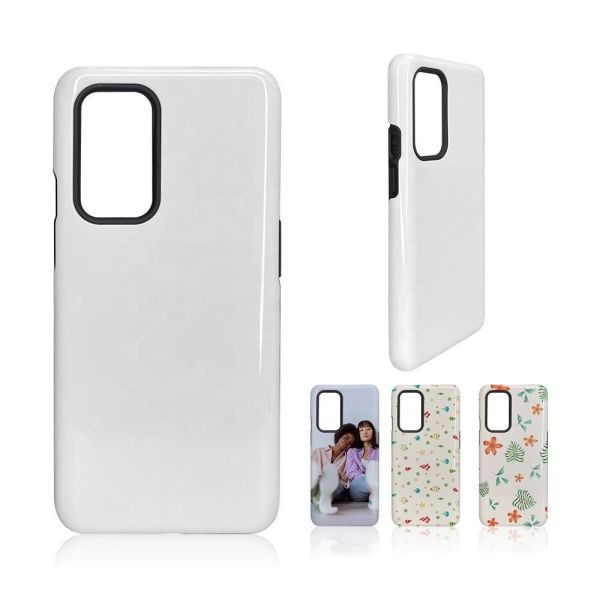 Customized Logo Sublimation Coated Tough Phone Cover For One Plus 9 Double Layer Blank 2 In 1 Phone Case