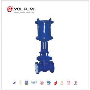 China ANSI Standard PTFE Lined Gate Valve With Pneumatic Actuator Casting Steel on sale