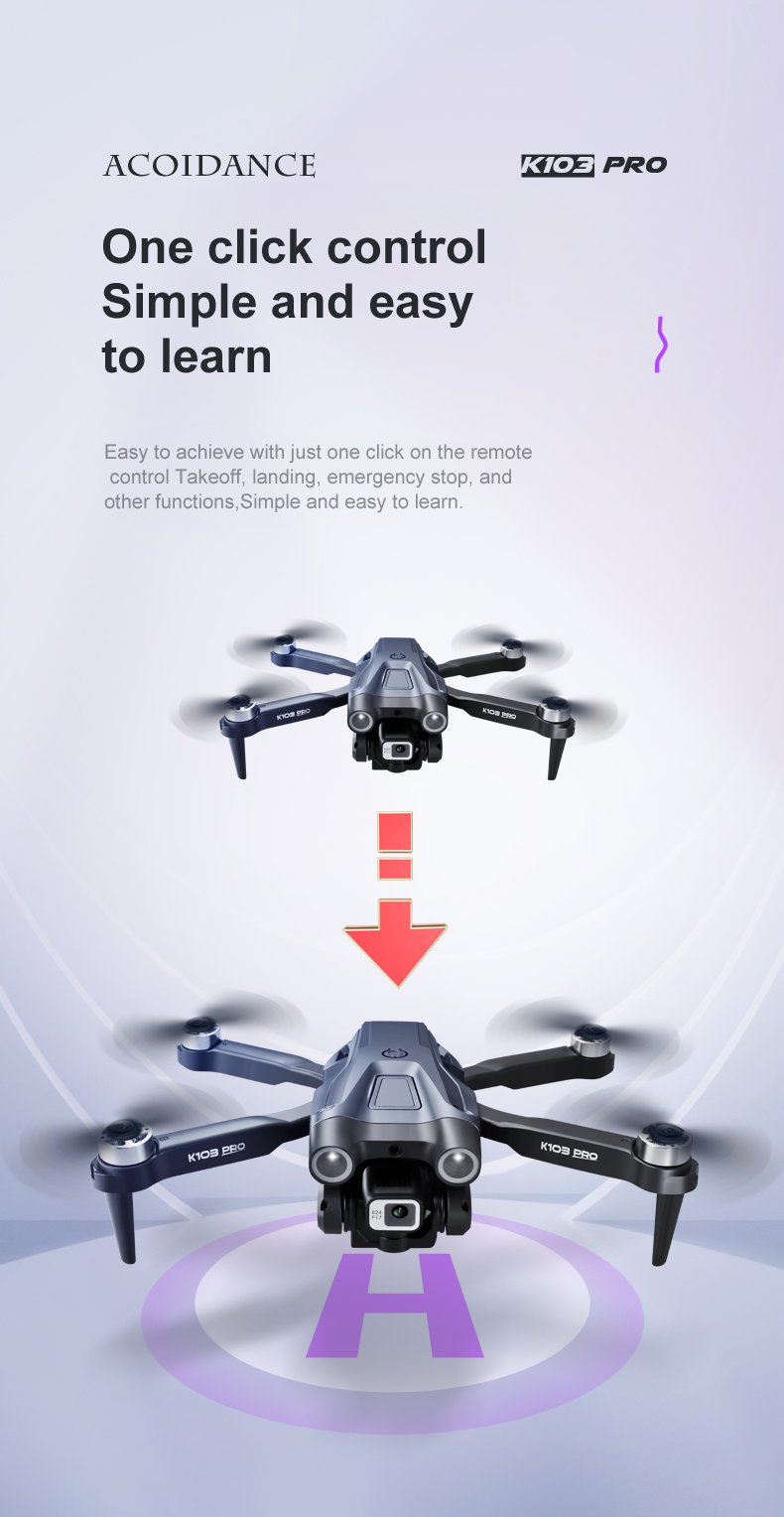 Mini Toy Drones Rc Quadcopter Gyro drone Charging Time 60 Minutes K103 Pro Brushless Gps Aerial with Obstacle Avoidance