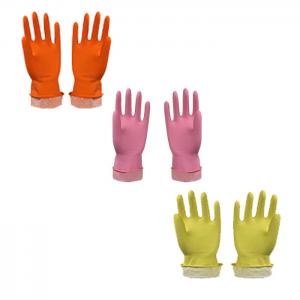 China OEM L 60g Dip Flock Lined Household Cleaning Gloves Latex Gloves wholesale