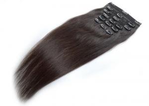 China Strong Weft Virgin Human Hair Clip In Extensions Full Cuticles Attached No Shedding wholesale
