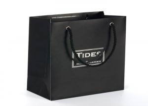 China Black Color Paper Merchandise Bags , Promotional Recycled Paper Carrier Bags wholesale