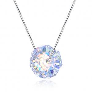 China 43cm Crystal Ball Pendant Necklace 18k Valentine Antique Silver Necklace SGS wholesale