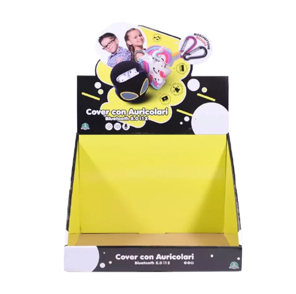 Corrugated Cardboard PDQ Counter Display For Bluetooth Earphone