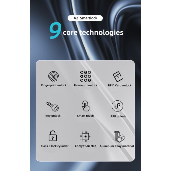 5VDC TTlock Smart Lock Biometric Keyless Smart Door Lock Wifi App Control