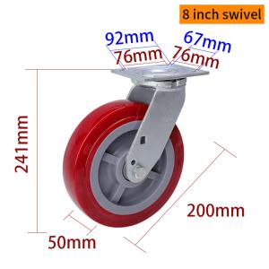 China EDL Heavy Duty Casters 200mm 8 Inch Swivel Caster Wheels 738-86 wholesale