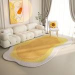 Light Luxury Creamy Floor Carpet Rug Irregular Bedroom Area Rugs