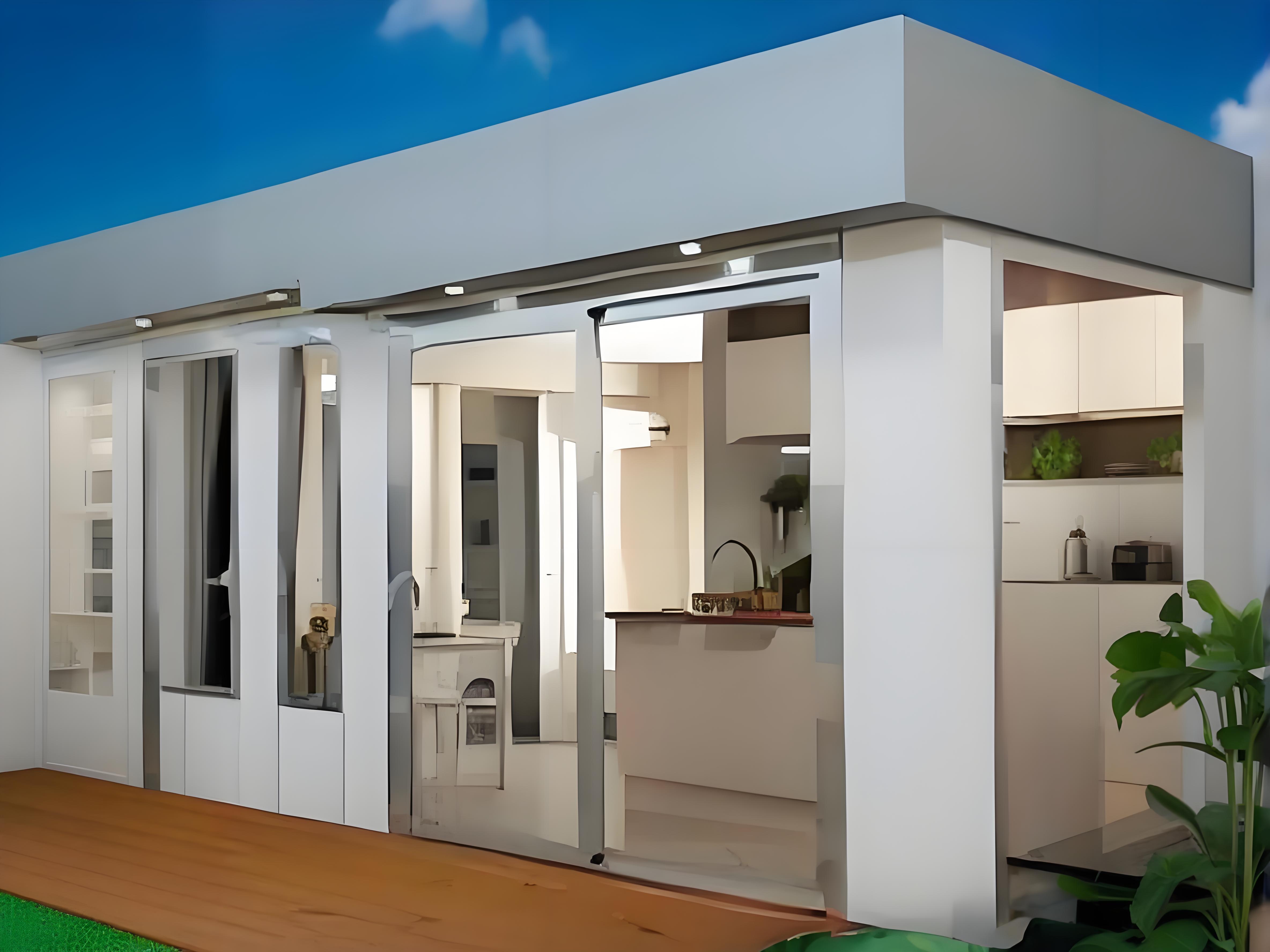 1-4 People Living Office Prefab Studio House With Prefabricated Backyard Room