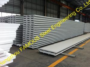 China Fiberglass Rockwool Insulated Sandwich Panels , Prefabricated Roof Wall wholesale