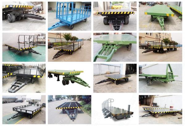 1-200 ton heavy duty industrial trailer towed by forklift free turning trackless transfer trailer