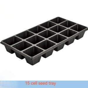 China Customized 15 Cell Plant Black PS Plastic Flower Tomato Vegetable Seed Tray wholesale