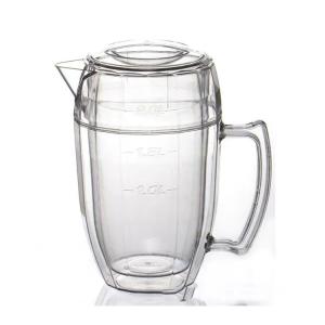 China 2L Double Wall Water Pitcher With Lid Covered Airtight Milk Juice Pitcher Plastic wholesale