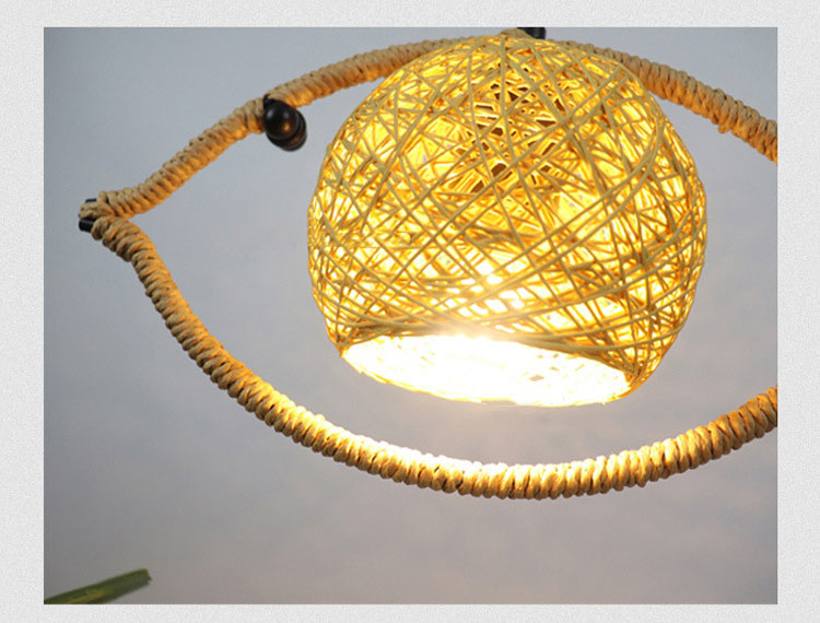 Fish Shaped Rattan Woven Hotel BarLamp Creative Chinese Style Retro lamp(WH-WP-89)