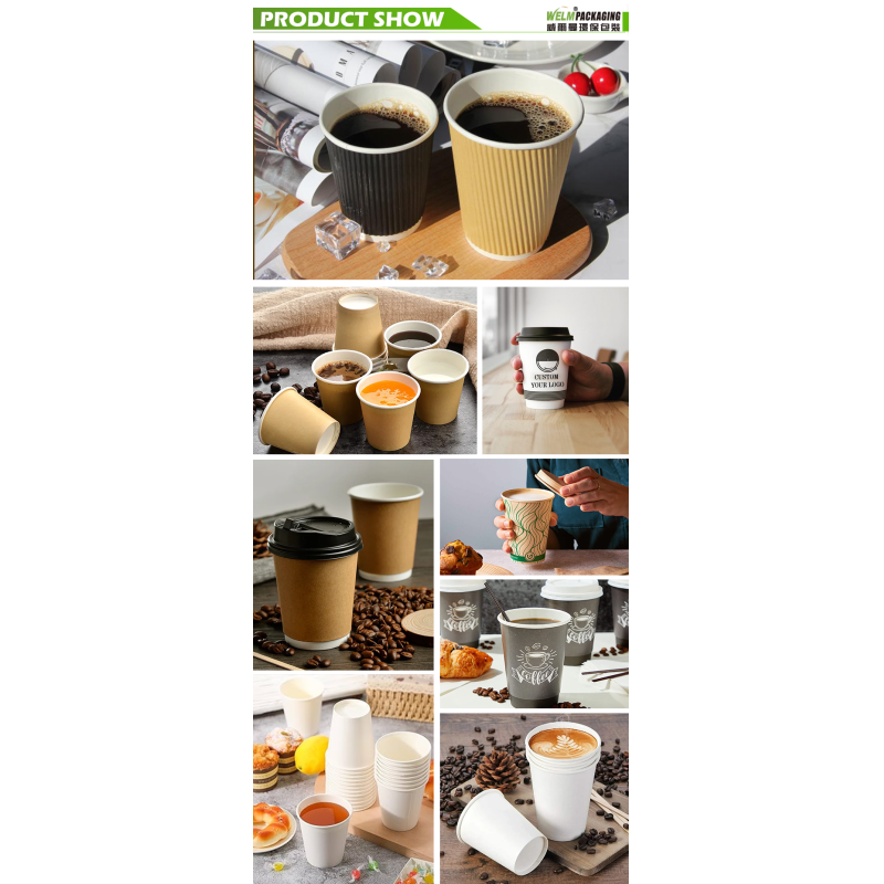 Customized Personalized Design Size Eco-friendly Biodegradable Disposable Coffee Hot Drink Paper Cup
