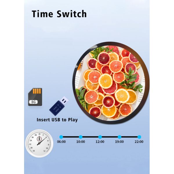 MJK 23.6 Inch 1280*1280 Touch LCD Display Android OS Based Circular Display Digital Signage for Shop Promotion Animation