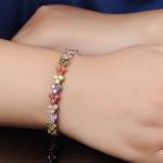 Multicoloured Cubic Zirconia Tennis Bracelet for Women Wedding Jewelry