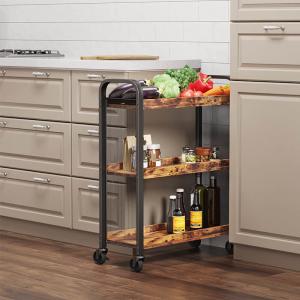 China Serving Cart On Wheels, Narrow Kitchen Trolley, Industrial Design Rolling Cart, Small Rolling Cart, LRC66BX wholesale