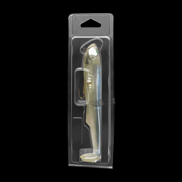 6 Cavity Disposable PVC Custom Fishing Lure Packaging Hinge Clamshell
