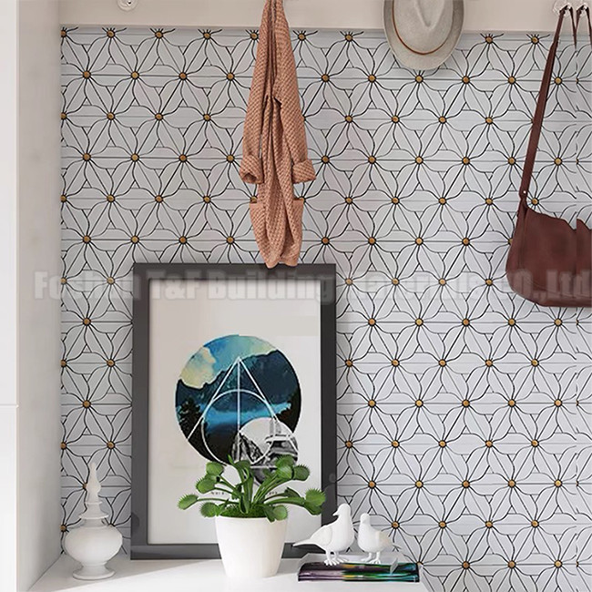 Waterjet Flower Mosaic Floor Wall Tile 320x320mm Grade AAA