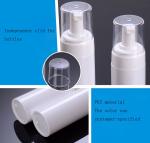 120ml 150ml foam cosmetics dispensing bottles with pump in white color