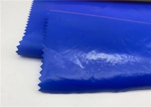 China 100 Recycled 380T Glossy Cloth Material Down Jacket PU Coated Nylon Taffeta Fabric Waterproof wholesale
