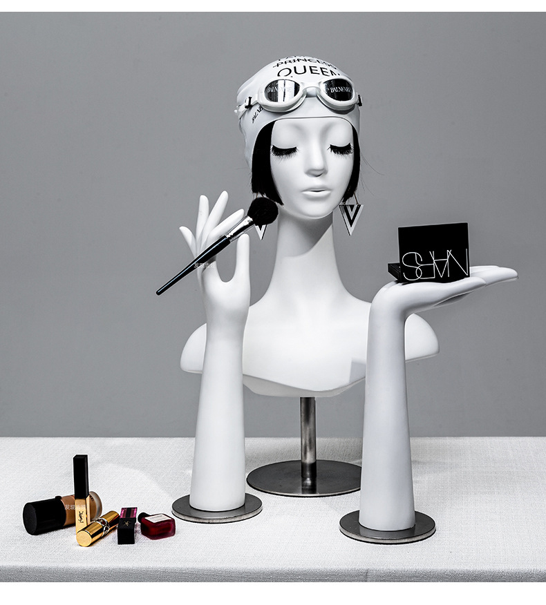 Fashion Female women head plastic white neck head mannequin