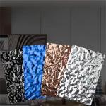 PVC Wall Panel with Interior Water Ripple Carbon Crystal Design Bamboo Wood