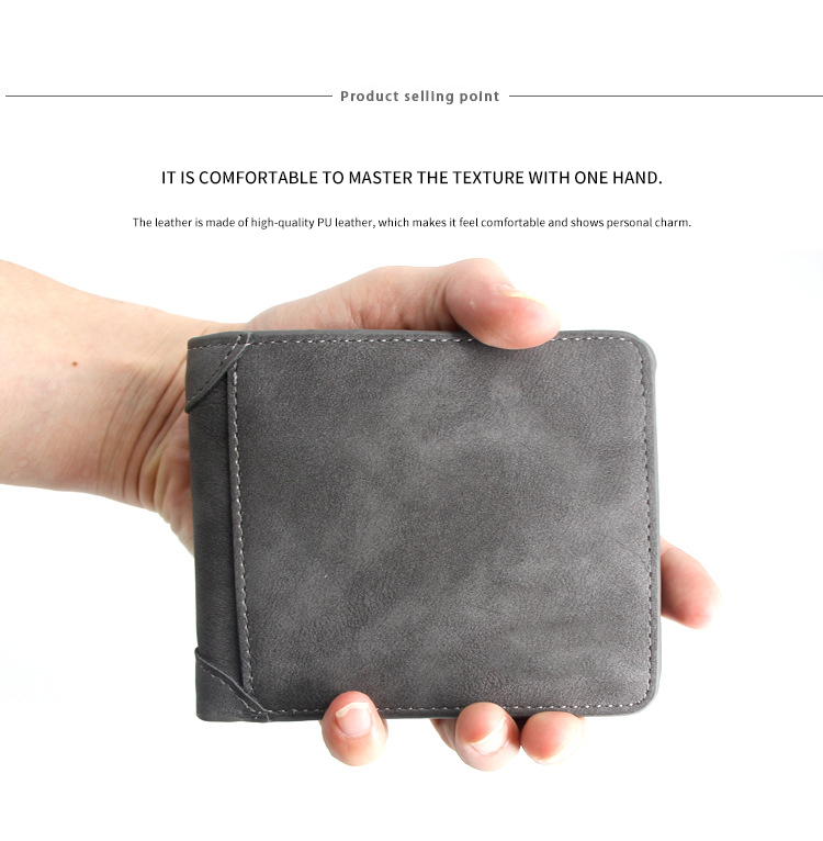 Style Fashion Man Purse Ultrathin Vintage Matting PU Leather Men Wallets for Decoration