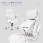 Comfortable PU Leather Office Chair with Lumbar Support 27.55D x 26.77W x 43.3H
