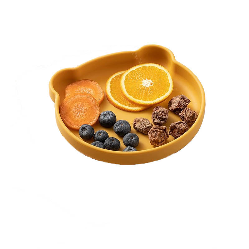 Personalised Childrens Silicone Plates And Cutlery 18x18 Animal Shape With Size Is 18*18*4cm And Weight Is 220 Gram