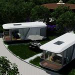 Aluminum Hollow Tempered Glass Doors Windows Space Capsule Homes Quick