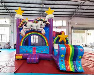 China Children Unicorn Bouncy Castle Slide Inflatable Bounce House Combos wholesale