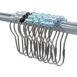 Polished Nickel Shower Curtain Ring Rust Resistant Metal Shower Curtain Hooks