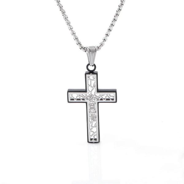 New hollowed out cross men's necklace, fashionable, simple and exquisite