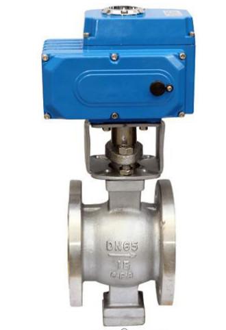 Normal And High Temperature Electric Flanged V-Type Ball Valve For Pressure