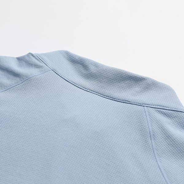 Men's Half Zip Stand Collar Polo Shirt Fine Mesh Polyester Quick Dry Antibacterial Color Block Outdoor Short Sleeve OEM Custom