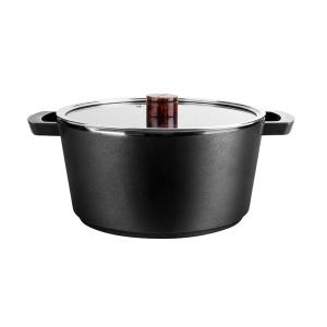 China Aluminum Alloy Black Non Stick Milk Pot 24cm Velosan 4L Anti Scald Handle wholesale