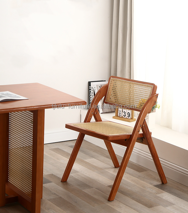 Mail Packing Modern Design Foldable Wood Rattan Restaurant Chairs for Home Furniture