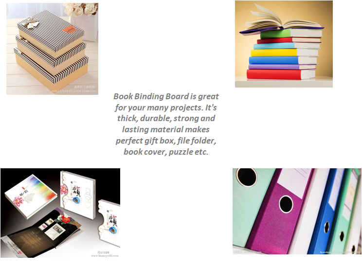 AA Grade Durable and Folding Resistance Book Binding Cover Board Two Side Gray