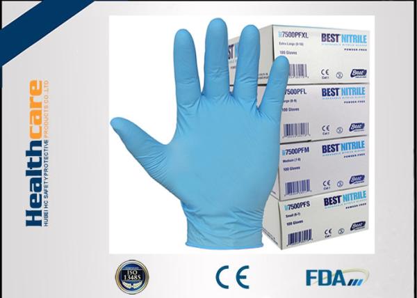 9 Mil 6 Mil Blue Nitrile Exam Disposable Protective Gloves Examination Powder