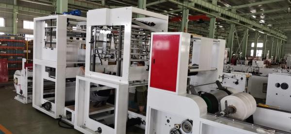 Polyethylene Film Auxiliary Equipment 90m/min Embossing Gusseting Rewinding