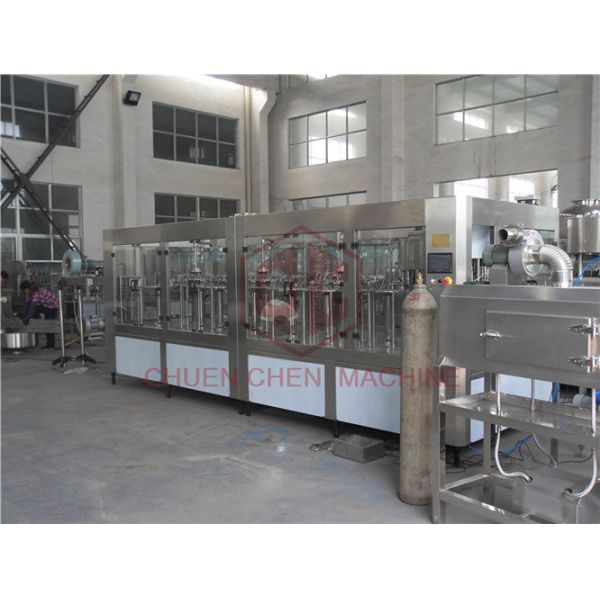 Vacuum Return System Plastic Bottle Filling Machine , Small Scale Juice Bottling Equipment