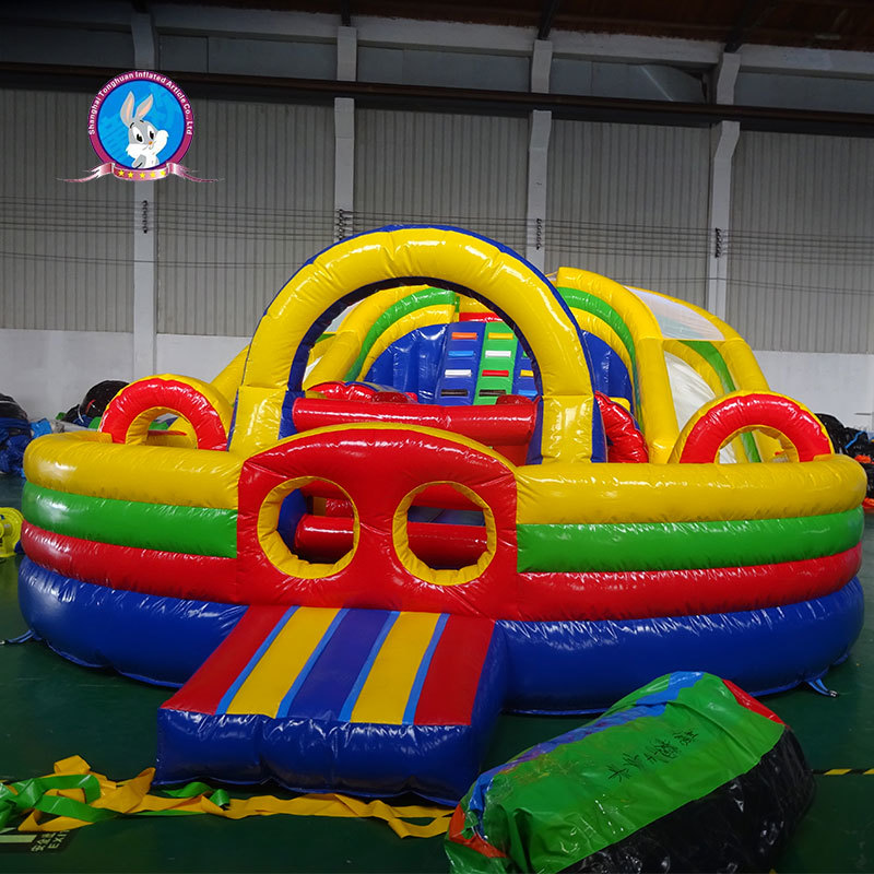 Commercial Inflatable Obstacle Race Track Land Playground Structure With Custom Modules Theme Colors Branding and Interactive Challenge Features
