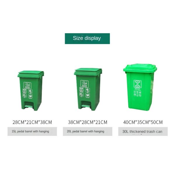 240l Sanitation Classification Large Thick Trailer Plastic 120l Pedal Trash Can Classification Outdoor Trash Can