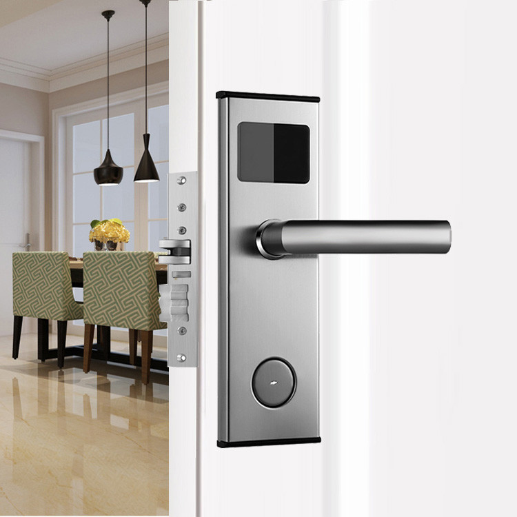 Stainless Steel Hotel Key Card Door Locks With Standard Mortise